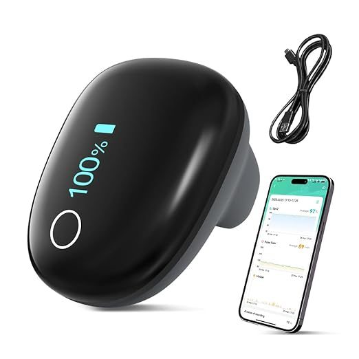 HOLFENRY rechargeable ring pulse oximeter with app
